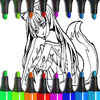 Desenhos fofos de garotas raposas de anime para colorir