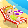 Bebê Hazel na praia