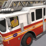 Simulador de direção de caminhão de bombeiros